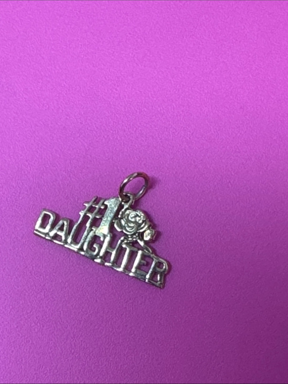 Gold-Tone "Daughter" Rose Pendant Charm